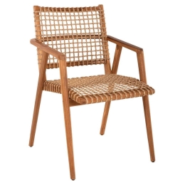Πολυθρόνα Vaya HM9823 53,5x60,5x85cm Με Συνθετικό Σχοινί Από Ξύλο Natural-Teak Ξύλο,Σχοινί