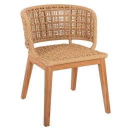 Πολυθρόνα Farley HM9827 58x59x72cm Με Συνθετικό Σχοινί Από Ξύλο Natural Ξύλο,Σχοινί