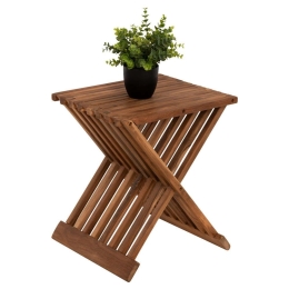 Τραπεζάκι Βοηθητικό Πτυσσόμενο HM7896 40x33x45cm Από Ξύλο Natural-Teak Ξύλο
