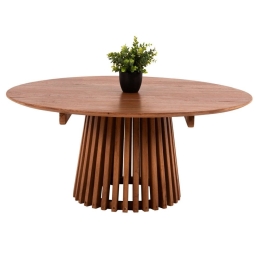 Τραπέζι Σαλονιού Στρογγυλό Frantz HM9523.11 Φ100x45cm Από Μασίφ Ξύλο Mindi Natural Ξύλο