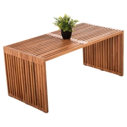 Τραπέζι Σαλονιού Nya HM9568 100x50x45cm Από Teak Ξύλο Natural Ξύλο