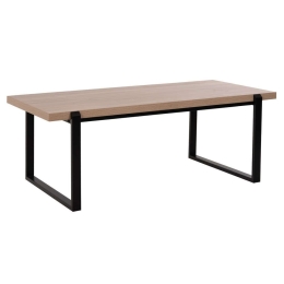 Τραπέζι Σαλονιού HM9585.03 120x60x46cm Με Μαύρη Μεταλλική Βάση Sonoma Mdf,Μέταλλο