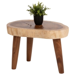 Τραπέζι Σαλονιού Dompu HM9630 8cm Πάχος 66x44x46cm Από Μασίφ Suar Ξύλο Natural Ξύλο