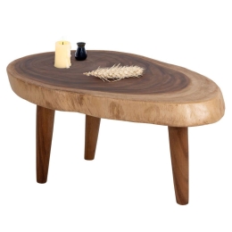Τραπέζι Σαλονιού Dompu HM9631 8cm Πάχος 60x94x46cm Από Μασίφ Suar Ξύλο Natural Ξύλο