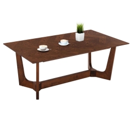 Τραπέζι Σαλονιού Rimer HM9743 120x60x45cm Με Καπλαμά Φράξινου Ξύλου Walnut Mdf