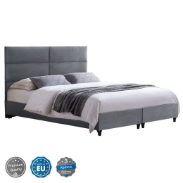 Κρεβάτι Milo HM628.10 Για Στρώμα 180x200cm Βελούδινο Grey King Size Βελούδο
