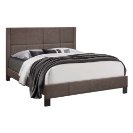 Κρεβάτι Trillop Ημ666.03 Για Στρώμα 160x200cm Ύφασμα Brown Διπλό Ξύλο,Ύφασμα