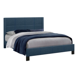 Κρεβάτι Trillop HM667.04 Για Στρώμα 120x200cm Ύφασμα Blue Ημίδιπλο Ξύλο,Ύφασμα