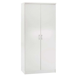 Ντουλάπα Δίφυλλη Jenna HM368.05 80x43x181cm White Δίφυλλη Μελαμίνη