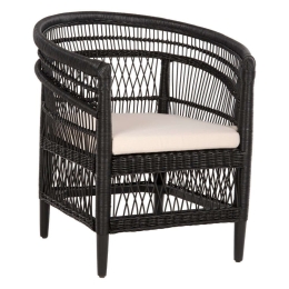 Πολυθρόνα Malawi HM9635.03 Με Μαξιλάρι 80x70x86cm Rattan Black