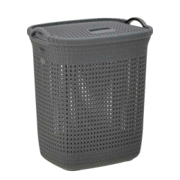 Inart Καλάθι Απλυτων Pl Γκρι 52 Lt 44X35X52