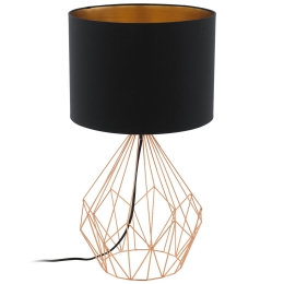 Φωτιστικό Επιτραπέζιο Pedregal 1 95185 Black-Bronze Eglo Ατσάλι,Ύφασμα