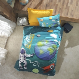 Κουβερλί Παιδικό Space (Σετ 2τμχ) Ciel-Multi Madi Μονό 220x240cm 100% Βαμβάκι