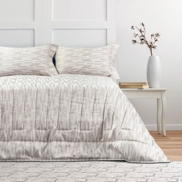 Κουβερλί Νυφικό Arrows (Σετ 3τμχ) Grey Madi Υπέρδιπλο 220x240cm Βαμβάκι-Πολυέστερ