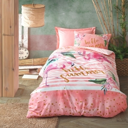 Πάπλωμα Παιδικό Summertime (Σετ 2τμχ) Pink Madi Μονό 170x240cm 100% Βαμβάκι