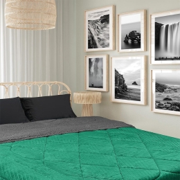 Κουβερτοπάπλωμα Chill Green-Anthracite Madi Υπέρδιπλο 220x240cm Flannel