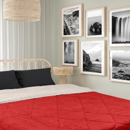 Κουβερτοπάπλωμα Chill Red-Beige Madi Ημίδιπλο 180x240cm Flannel