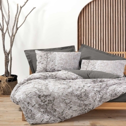 Παπλωματοθήκη Earthy (Σετ 3τμχ) Grey Madi Υπέρδιπλο 220x240cm 100% Βαμβάκι
