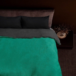 Παπλωματοθήκη Sposh Green-Anthracite Madi King Size 240x260cm Sherpa