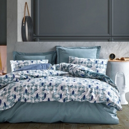 Παπλωματοθήκη Style (Σετ 3τμχ) Blue Madi Υπέρδιπλο 220x240cm 100% Βαμβάκι