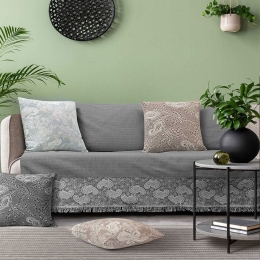 Ριχτάρι Blomster Grey Madi Τετραθέσιο 170x340cm 100% Βαμβάκι