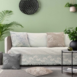 Ριχτάρι Blomster Turquoise Madi Τετραθέσιο 170x340cm 100% Βαμβάκι