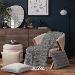 Ριχτάρι Herhaling Anthracite Madi Τριθέσιο 190x300cm 100% Βαμβάκι