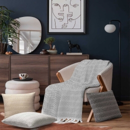 Ριχτάρι Herhaling Grey Madi Τριθέσιο 190x300cm 100% Βαμβάκι