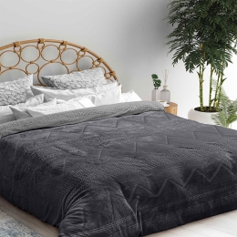 Κουβερτοπάπλωμα Queue Antracite Madi Ημίδιπλο 180x240cm Silicon Fiber