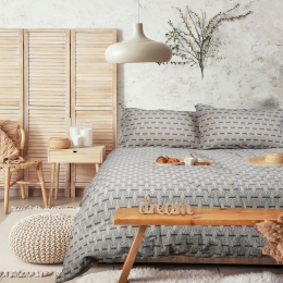 Κουβερλί Bands (Σετ 3τμχ) Beige Madi King Size 240x240cm Βαμβάκι-Πολυέστερ