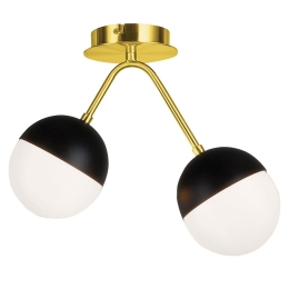 Φωτιστικό Οροφής - Πλαφονιέρα Orbit 4221700 Black-Gold Viokef Μέταλλο,Γυαλί