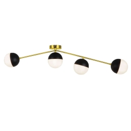 Φωτιστικό Οροφής - Πλαφονιέρα Orbit 4221800 Black-Gold Viokef Μέταλλο,Γυαλί