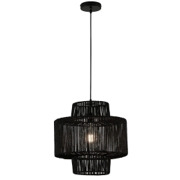 Φωτιστικό Οροφής Kenya 4231800 D300 Black Viokef Σχοινί,Μέταλλο
