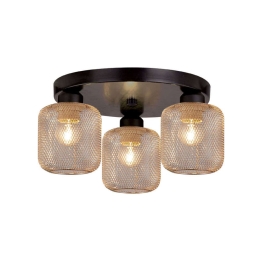 Φωτιστικό Οροφής - Πλαφονιέρα Loren 4165300 Gold-Black Viokef Μέταλλο,Γυαλί