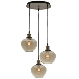 Φωτιστικό Οροφής Round Jonas 4165800 Gold-Black Viokef Μέταλλο,Γυαλί