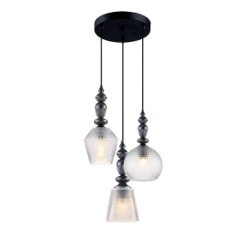 Φωτιστικό Οροφής Talisa 4169800 Clear-Black Viokef Μέταλλο,Γυαλί