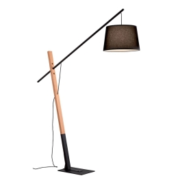 Φωτιστικό Δαπέδου Crane 4204100 Black-Natural Viokef Μέταλλο,Ξύλο