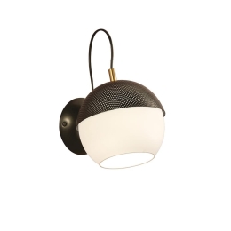 Φωτιστικό Τοίχου-Απλίκα Brody 3098000 Black-Opal Viokef Μέταλλο,Γυαλί