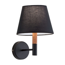 Φωτιστικό Τοίχου-Απλίκα Villy 4167901 Black Viokef Ξύλο,Ύφασμα