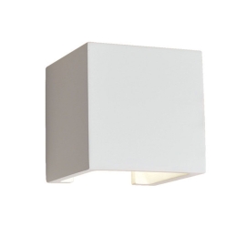 Φωτιστικό Τοίχου-Απλίκα Cube Ceramic 4096900 White Viokef Γύψος