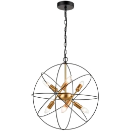 Φωτιστικό Οροφής Atom 4252000 E14 Black-Gold Viokef Μέταλλο