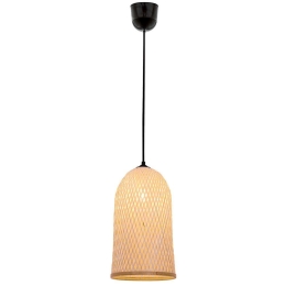 Φωτιστικό Οροφής Casper 4253200 Φ230 E27 Natural-Black Viokef Ψάθα