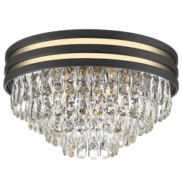 Φωτιστικό Οροφής - Πλαφονιέρα Josephine 4259100 E14 Black-Gold Viokef Μέταλλο,Γυαλί