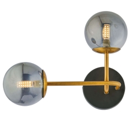 Φωτιστικό Τοίχου - Απλίκα Fiore 4254300 G9 Gold-Black Viokef Μέταλλο,Γυαλί