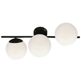 Φωτιστικό Τοίχου - Απλίκα Floris 4260300 E27/3 White-Black Viokef Μέταλλο,Γυαλί