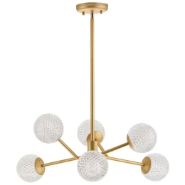 Φωτιστικό Οροφής Diamond 4267500 66x99cm 6xG9 3W Clear-Gold Viokef Ακρυλικό,Ατσάλι