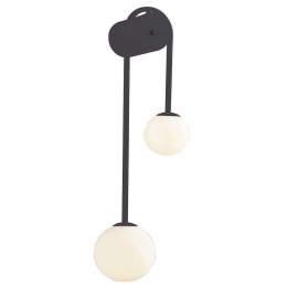 Φωτιστικό Τοίχου - Απλίκα Polina 4266300 20,5x58cm 2xG9 40W Black-Opal Viokef Ατσάλι,Γυαλί
