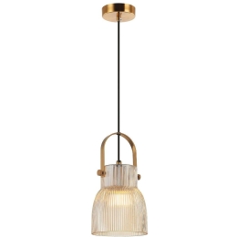 Φωτιστικό Οροφής Talia 4264601 14,3x150cm 1xE27 40W Brass-Champagne Viokef Ατσάλι,Γυαλί