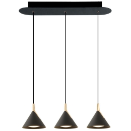 Φωτιστικό Οροφής-Ράγα Jolly 4274200 64x140cm Led 1814lm 27,7W Black-Gold Viokef