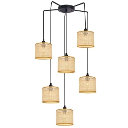 Φωτιστικό Οροφής Erica 4275000 Φ58x150cm 6xE14 40W Natural-Black Viokef